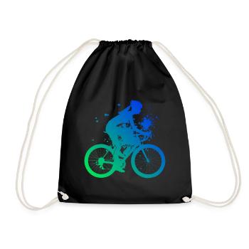 Fahrrad Radeln Velo Mtb Radfahren Mountainbike - Turnbeutel - Schwarz - Vorne
