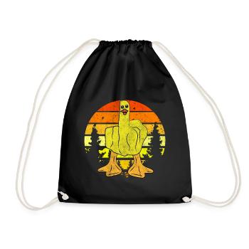 Drôle de canard doigt d’honneur - Sac de sport léger - noir - Devant