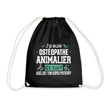 Ostéopathe Animalier Métier Humour Cadeau - Sac de sport léger - noir - Devant