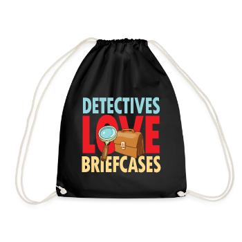 Detectives Love Briefcases - Turnbeutel - Schwarz - Vorne