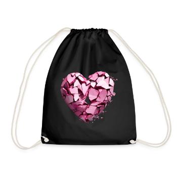 Valentinstag Herz Liebe Liebesbeweis Gefühle - Turnbeutel - Schwarz - Vorne