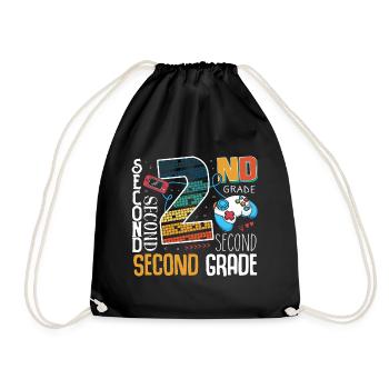 2nd Grade Gaming Schoolchild - Drawstring Bag - black - Front