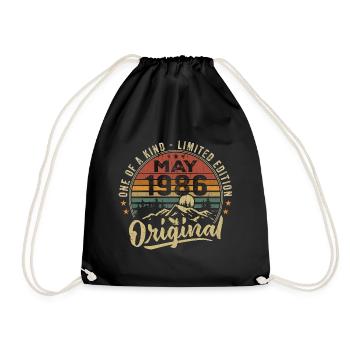 Mai 1986 Vintage Cadeau D’anniversaire Mai 1986 - Sac de sport léger - noir - Devant