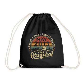 Mai 2013 Vintage Cadeau D’anniversaire Mai 2013 - Sac de sport léger - noir - Devant