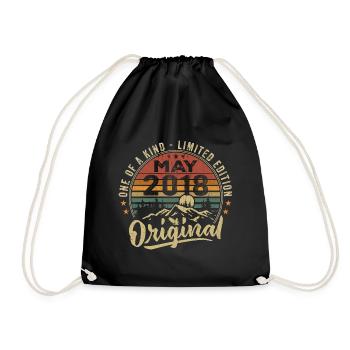 May 2018 Vintage Birthday Gift May 2018 - Drawstring Bag - black - Front