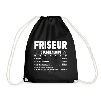 Friseur Gehalt Friseuse Gehalt Friseurmeister - Turnbeutel - Schwarz - Vorne
