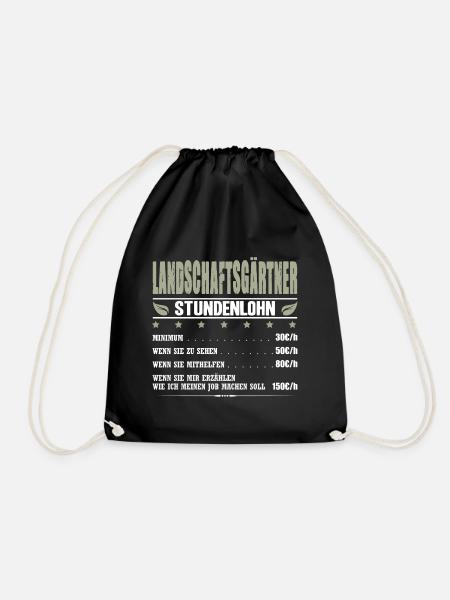 Gärtner Stundenlohn Landschaftsgärtner Gehalt - Turnbeutel - Schwarz