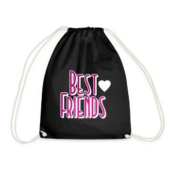 Best Friends Freunde Freundschaft - Turnbeutel - Schwarz - Vorne