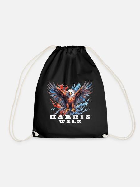 Kamala Harris & Tim Walz 2024 Vintage Shirt - Turnbeutel - Schwarz