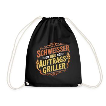 Schweißer und Grillen - Turnbeutel - Schwarz - Vorne