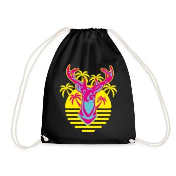 262 Deer Sun Palms - Drawstring Bag - black - Front