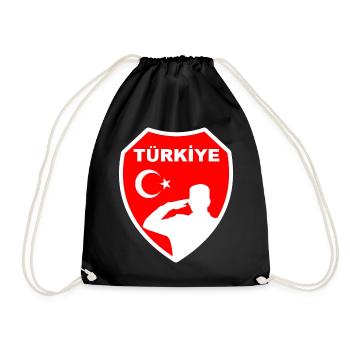 Turkey Türkiye Türkei Soldaten Stolz Ehre Trauer - Turnbeutel - Schwarz - Vorne
