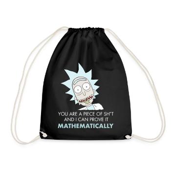 Rick And Morty Mathematical Proof Quote - Drawstring Bag - black - Front