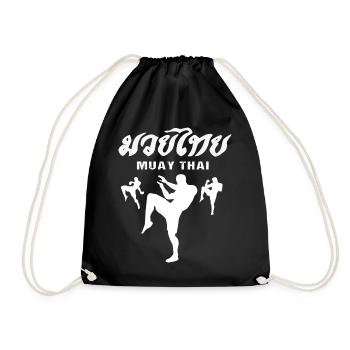 Muay Thai Boxing Kickboxing Kickboxer Kickboxing - Drawstring Bag - black - Front