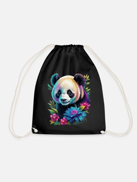 Panda - Turnbeutel - Schwarz