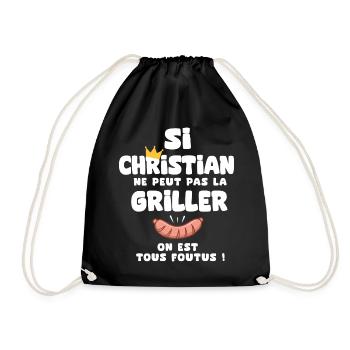 Christian roi barbecue cadeau Christian fêtes - Sac de sport léger - noir - Devant