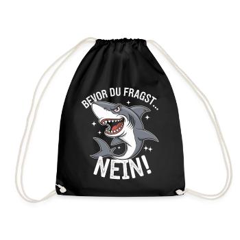 Hai Haifisch Haie Haifische - Turnbeutel - Schwarz - Vorne
