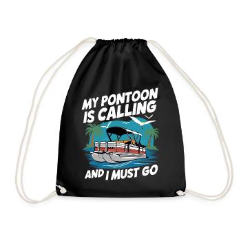 Pontoon Boat Captain Pontoon Boats - Drawstring Bag - black - Front