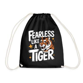 Tiger Animal Zoo Wild Animal - Drawstring Bag - black - Front
