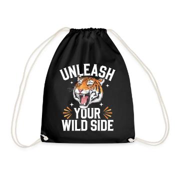 Tiger Animal Zoo Wild Animal - Drawstring Bag - black - Front