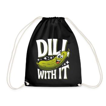 Cucumber Pickle Pickle Food Dill - Drawstring Bag - black - Front