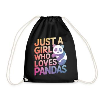 Panda Bear Panda Animal Pandas - Drawstring Bag - black - Front