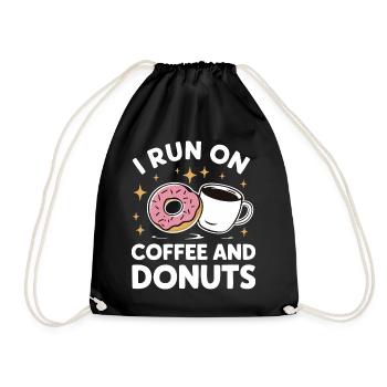 Donut Donuts Süßigkeiten Bagel - Turnbeutel - Schwarz - Vorne