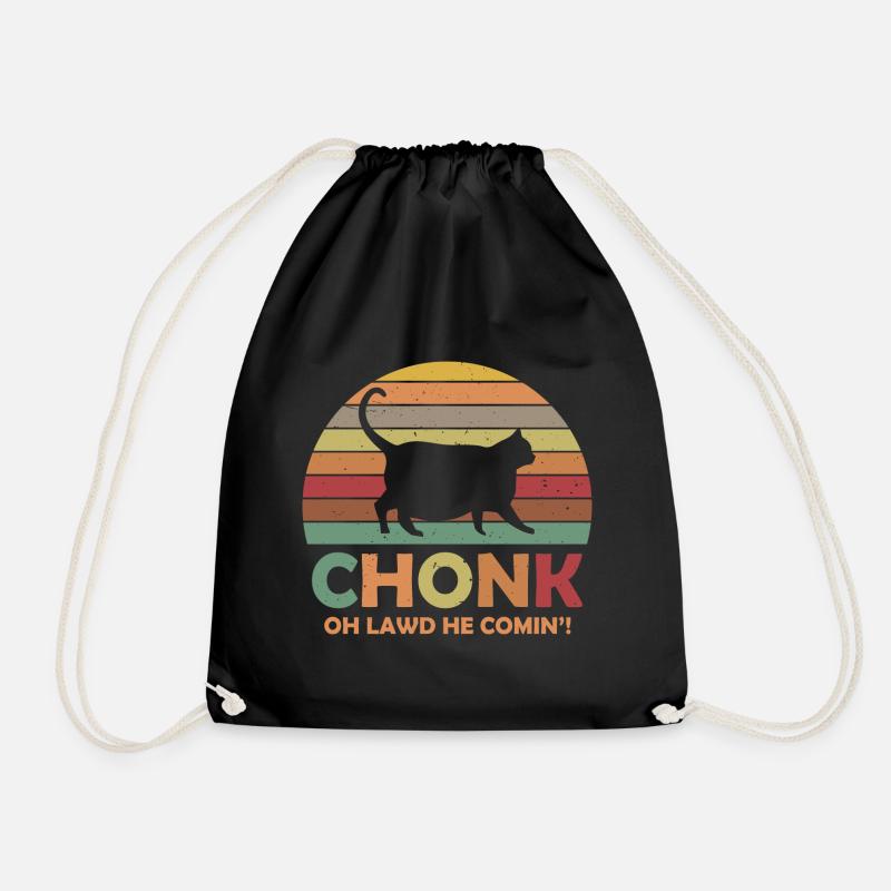 Graphique Cat Chonk Retro Vintage - Sac de sport léger - noir