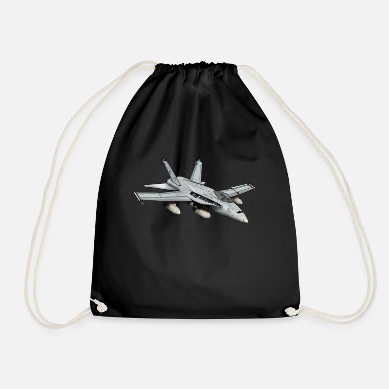Jet Düsenjet Flugzeug Geschenkidee Geschenk - Turnbeutel - Schwarz