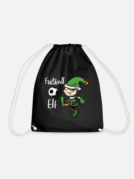 Fußball elf Wichtel Weihnachtself Winter - Turnbeutel - Schwarz