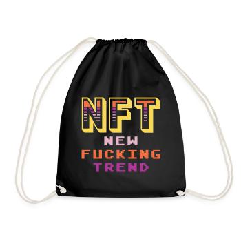 NFT New Fucking Trend Crypto Coin Bitcoin Love - Drawstring Bag - black - Front
