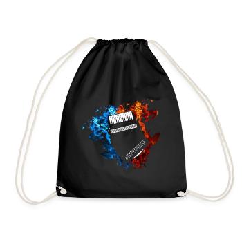 Akkordeon Rot Blau Feuer Musikinstrument - Turnbeutel - Schwarz - Vorne
