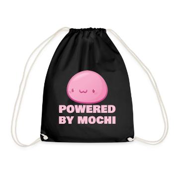 Powered By Mochi Funny Japanese Mochi Lover - Turnbeutel - Schwarz - Vorne