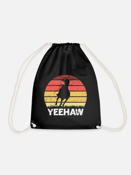 Yeehaw Western Cowboy Bull Riding Rodeo - Turnbeutel - Schwarz