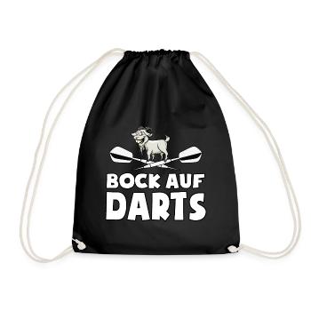 Bock auf Darts - Spruch - lustiges Wortspiel - Turnbeutel - Schwarz - Vorne