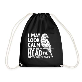 African grey parrot parrot bird Africa - Drawstring Bag - black - Front