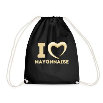 I LOVE MAYO | Mayonnaise Fan - Drawstring Bag - black - Front