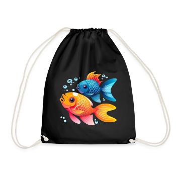 Goldfische Aquaristik Aquarium - Turnbeutel - Schwarz - Vorne