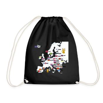 Chats Carte Nom des chats - Sac de sport léger - noir - Devant