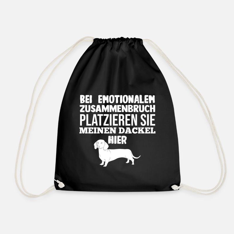 Hund Dackel - Turnbeutel - Schwarz
