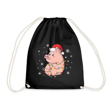 Cochon Noël - Sac de sport léger - noir - Devant