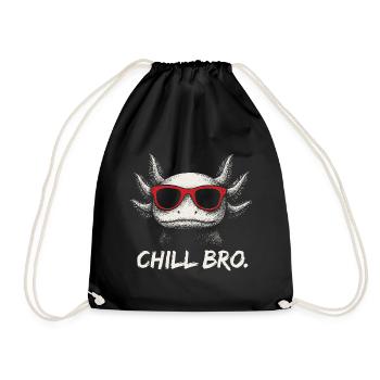 CHILL BRO – Axolotl drôle avec lunettes de soleil - Sac de sport léger - noir - Devant