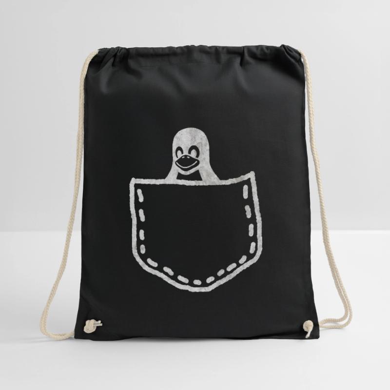LINUX TUX PROGRAMMER GIFT VINTAGE PENGUIN Drawstring Bag
