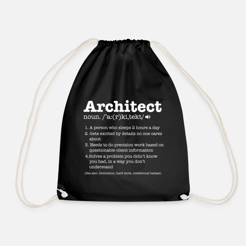 Architect Architecture Builder Engineer Gift - Drawstring Bag - black