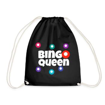 Bingo Queen Funny Bingo Player - Drawstring Bag - black - Front
