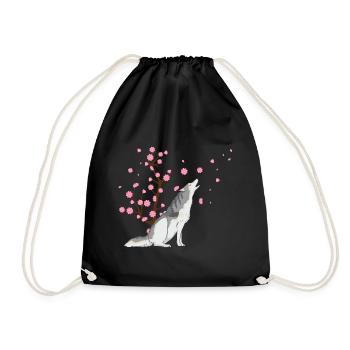 Kirschblüte Siberian Husky Japanische Sakura Blume - Turnbeutel - Schwarz - Vorne