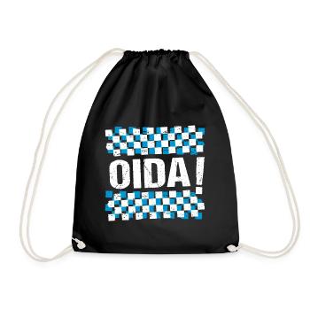 Oida Boarisch Bayern Oida! - Turnbeutel - Schwarz - Vorne