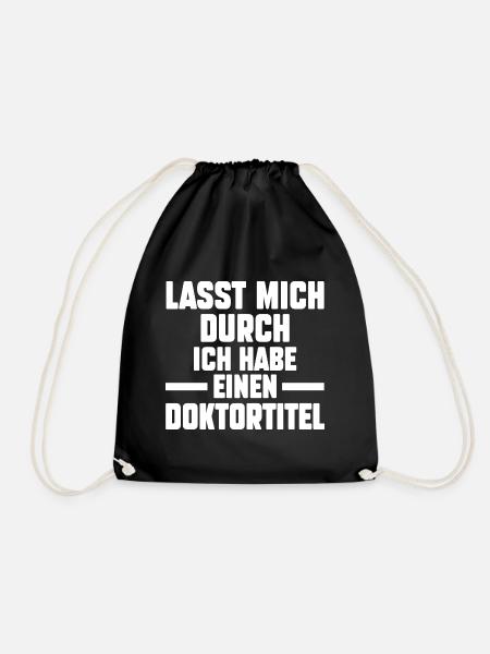 Doktor Abschluss Doktorand Promotion Doktortitel - Turnbeutel - Schwarz