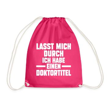 Doktor Abschluss Doktorand Promotion Doktortitel - Turnbeutel - Fuchsia - Vorne