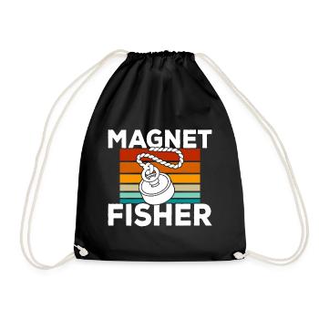 Magnetfischen - Turnbeutel - Schwarz - Vorne